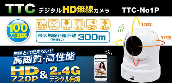 300mタイプ 100万画素無線パンチルトカメラ