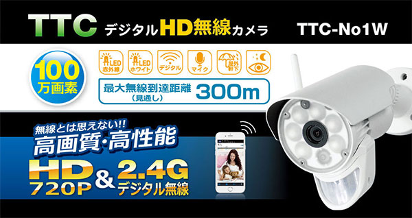 300mタイプ 100万画素無線防犯灯カメラ&無線モーションセンサーカメラ