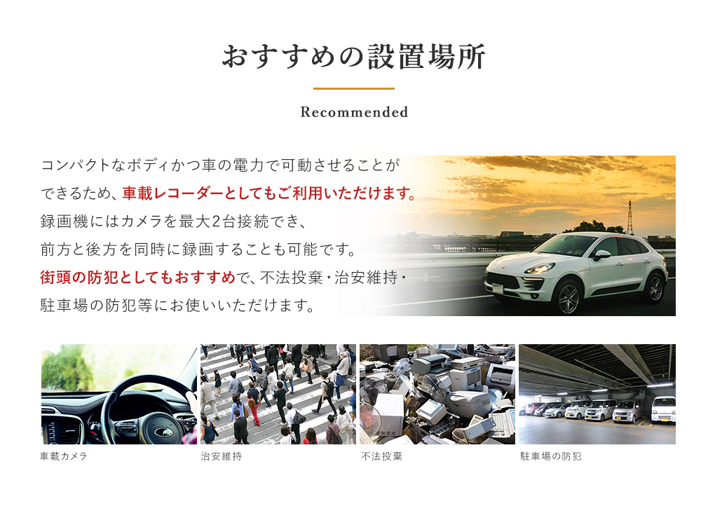 自治体の入札案件にも対応した安心の激安商品(不法投棄監視と自動録画システム）。500万画素小型録画機 SD DVR高解像度デジタルビデオレコーダー。