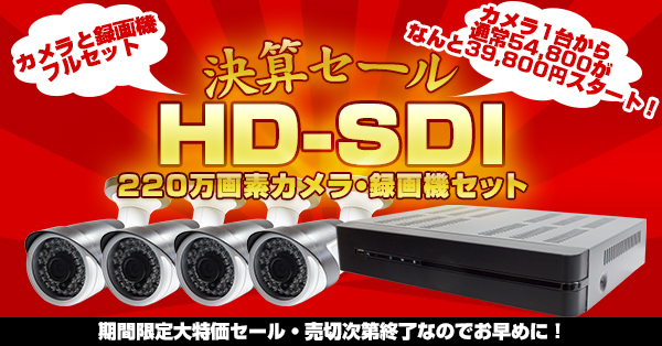 決算期間限定セール激安220万画素 HD-SDIカメラとHD-SDIDVR