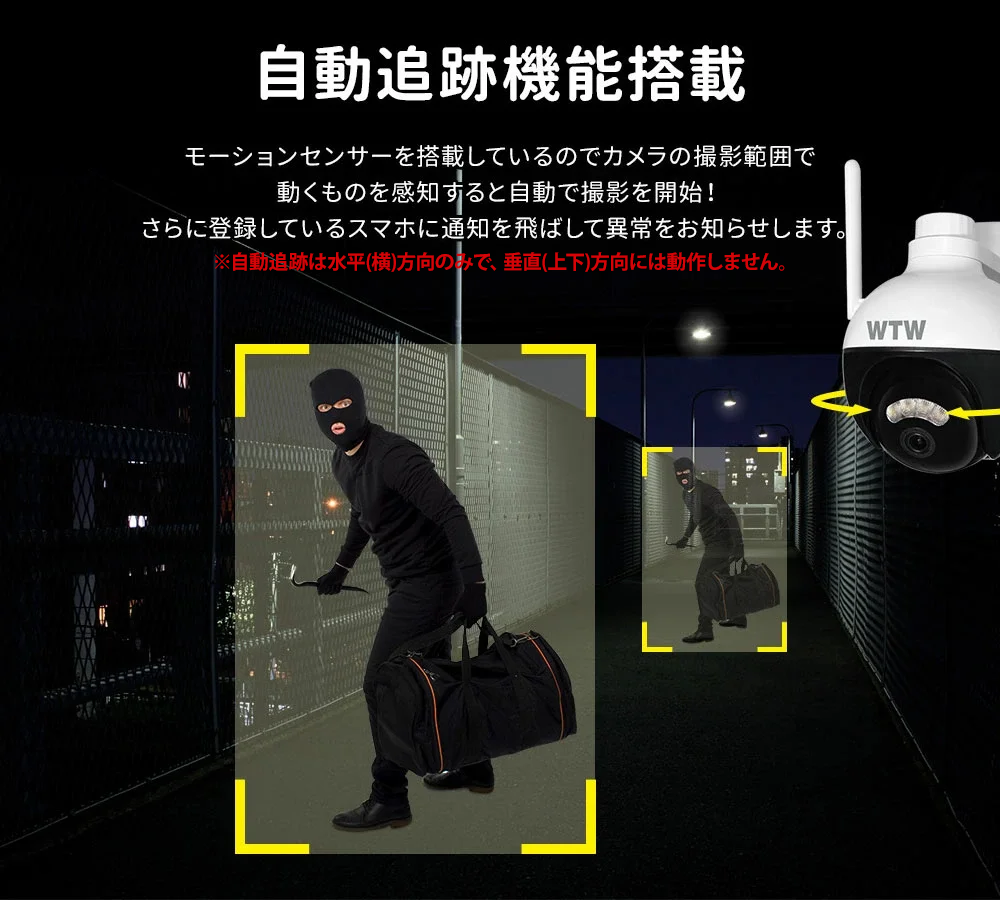 防犯カメラ WIFI PTZ WTW-IPW2294T