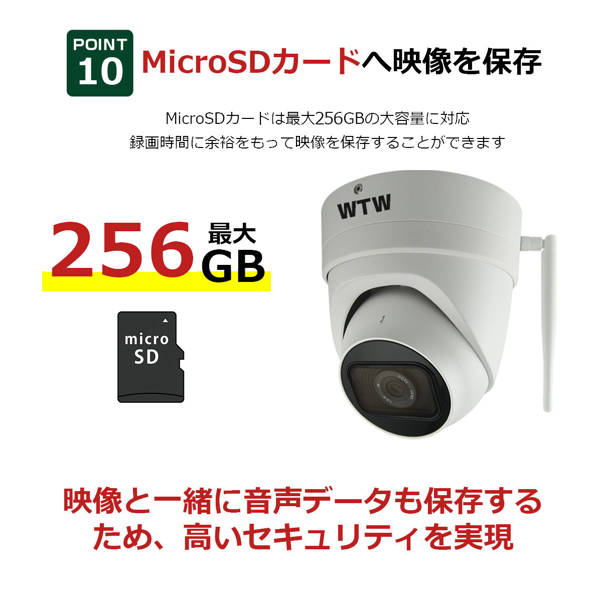 業務用 WIFI 548万画素 SDカード 256GB 防犯カメラ 屋外用 WIFI 548万画素 SDカード 256GB 防犯カメラ。