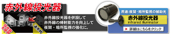 夜間監視に最適,赤外線の威力を増強する赤外線投光器