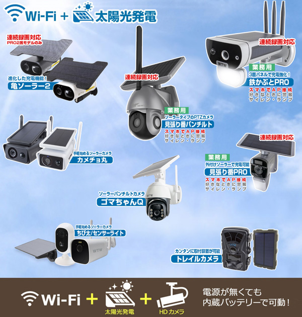 WTW WIFI ソーラー 防犯カメラ  警報サイレン・警報ランプ・相互通話可能な 
レイルカメラ 屋外SD録画 ワイヤレスカメラ 不法投棄監視と録画可能な 
防犯カメラ 太陽光と 電池式 夜間 屋外対応モーション起動 遠隔監視トレイルカメラ 