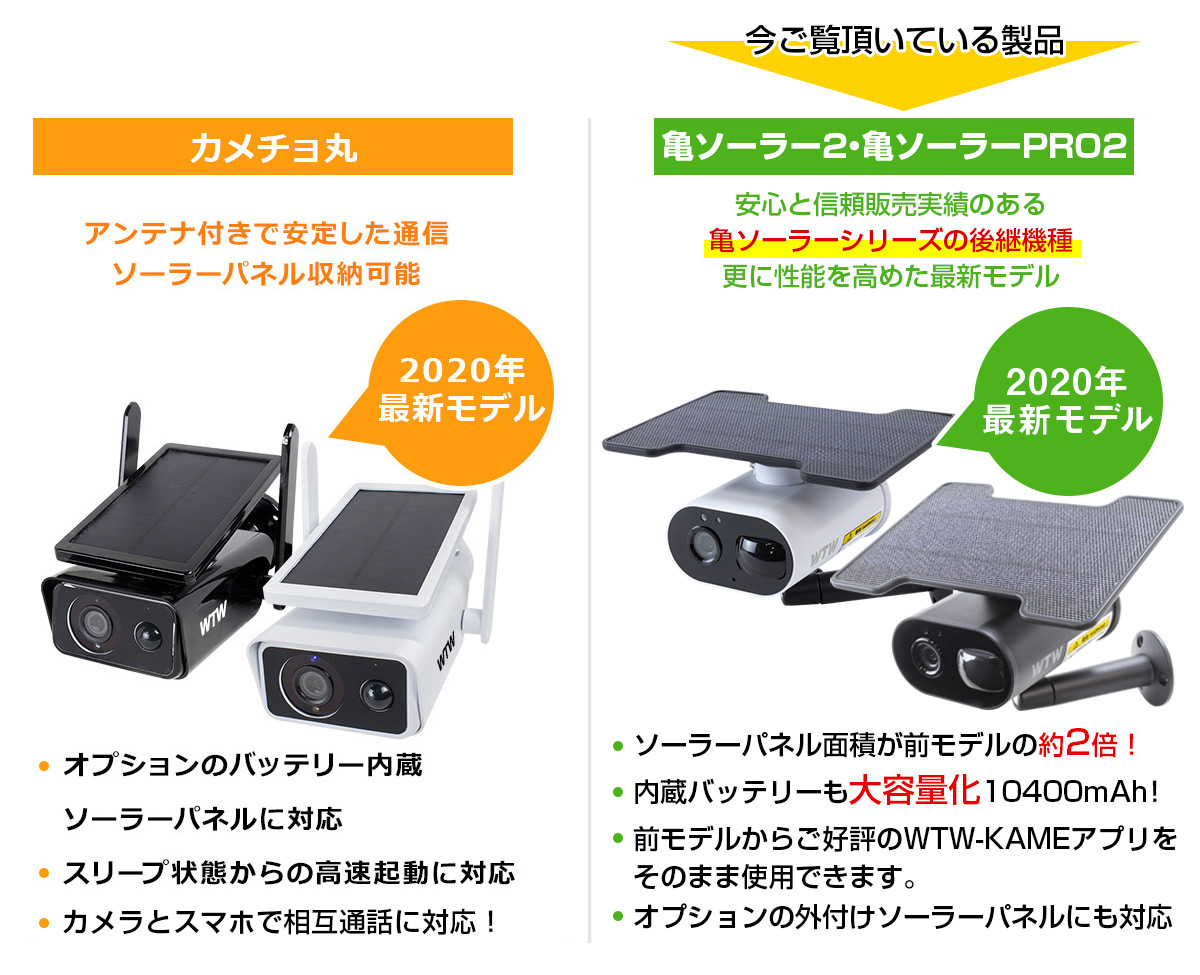 防犯カメラ 亀ソーラー2 WIFI 屋外 WTW-IPWS1123HW 【WTW 塚本無線】