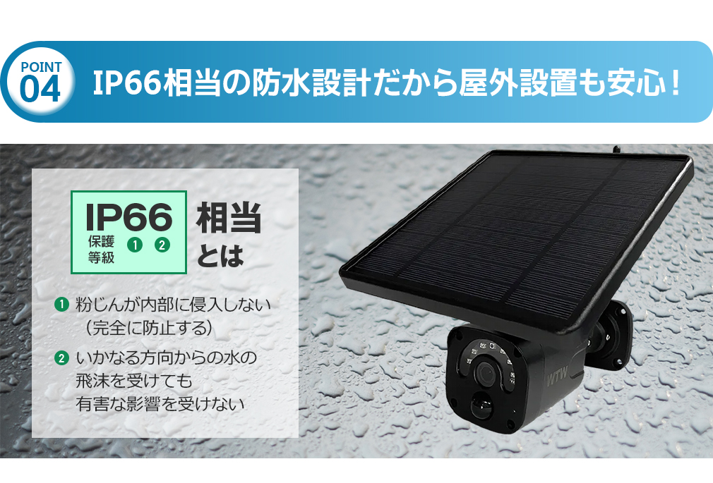 ソーラー防犯カメラ 亀ソーラー3 3Plus WIFI 屋外 WTW-EGR1845W WTW 