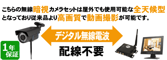 WTW-TRR83F | 52万画素CCDセンサー搭載 無線式赤外線カメラ【防犯